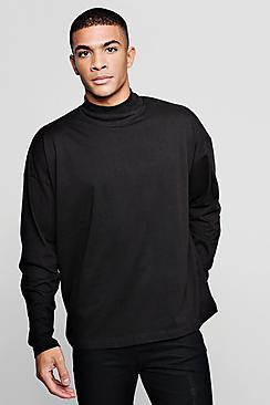 Boohoo Long Sleeve Oversized Turtle Neck T-shirt