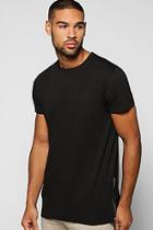Boohoo Skater Length T Shirt With Side Zips
