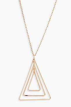 Boohoo Emma Layered Geo Triangle Necklace