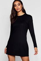 Boohoo Cotton Long Sleeve Oversized T-shirt Dress