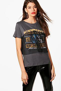 Boohoo Mesh Detail T-shirt