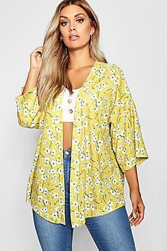 Boohoo Plus Floral Kimono