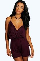 Boohoo Kally Cami Plunge Strappy Playsuit