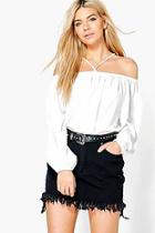 Boohoo Indie Woven Strappy Neck Top