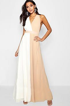 Boohoo Boutique Contrast Collar Maxi Dress