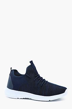 Boohoo Fly Knitted Running Trainer