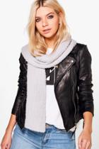 Boohoo Neve Faux Mohair Supersoft Scarf Grey