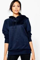 Boohoo Emily Fit Running Hooded Sweat Navy