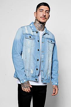 Boohoo Distressed Denim Western Jacket