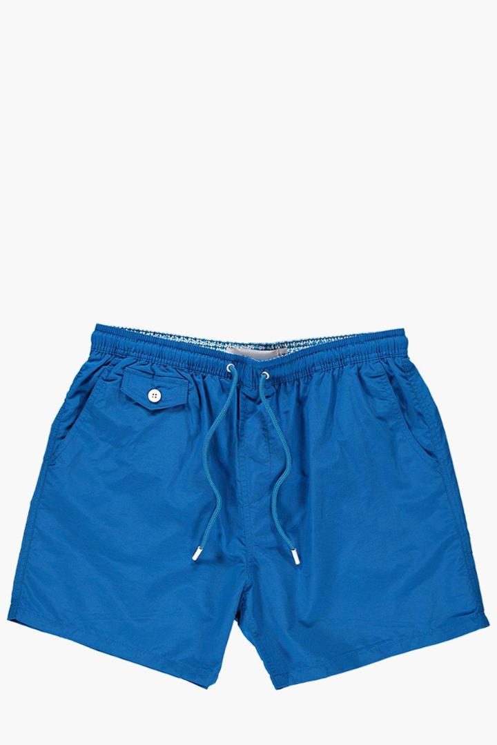 Boohoo Mid Length Drawstring Swim Short Blue