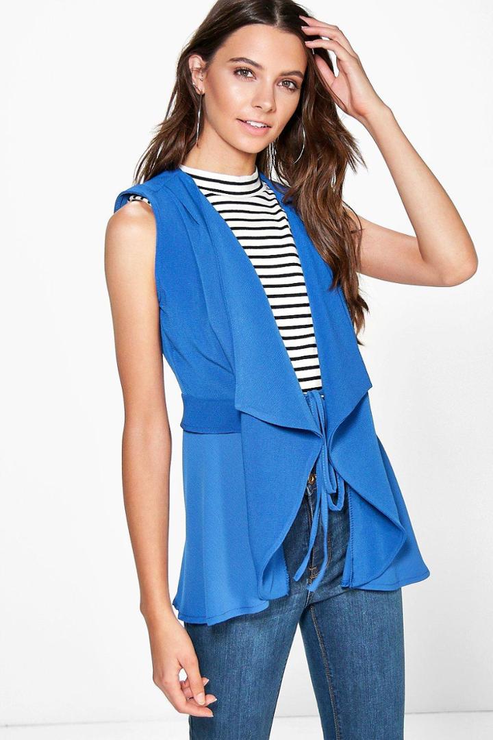 Boohoo Sophie Sleeveless Woven Duster Cobalt