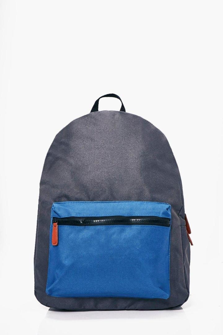 Boohoo Contrast Pocket Backpack Grey