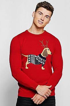 Boohoo Sausage Dog Christmas Jumper