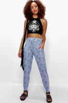 Boohoo Amina Tonal Blue Relaxed Joggers Blue