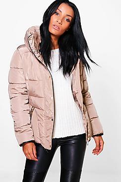 Boohoo Lily Crop Bubble Coat