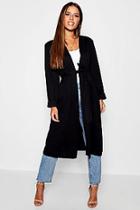 Boohoo Petite Ruched Waterfall Duster Jacket