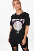 Boohoo Plus Bethany Princess Of The Castle Belle Tee Black