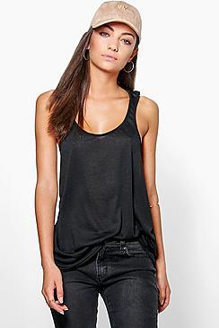 Boohoo Tall  Slub Extreme Racer Back Oversized Vest