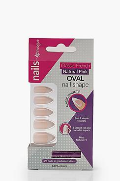 Boohoo Invogue French Pink Oval False Nails