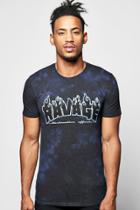 Boohoo Rock Print Tie Dye T Shirt Black