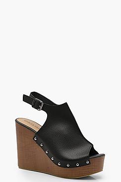 Boohoo Mule Stud Wedges