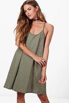 Boohoo Jenna Strappy Gingham Swing Dress