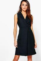 Boohoo Eleanor Sleeveless Collared Dress
