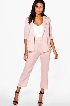 Boohoo Saskia Satin Crop Trouser