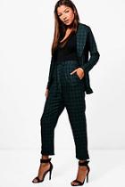 Boohoo Joanna Check Woven Belted Trouser