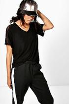 Boohoo Petite Teresa Mesh Sleeve Tee