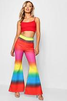 Boohoo Rainbow Stripe Flare Trouser