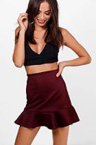 Boohoo Verity Drop Hem Scuba Mini Skirt