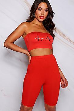 Boohoo Vaya L.a. Slogan Bandeau Top