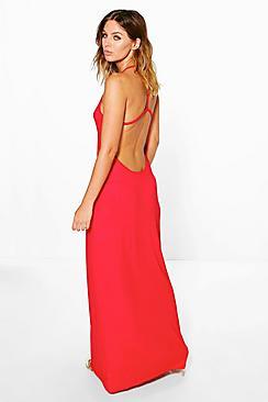 Boohoo Amy Strappy Back Maxi Dress