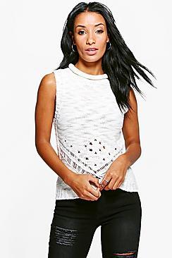 Boohoo Freya Pointelle Knit Tank