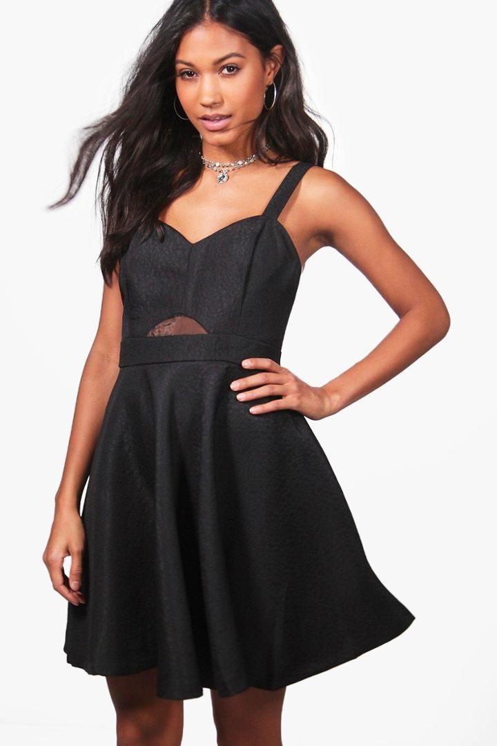 Boohoo Aisha Strappy Prom Dress Black
