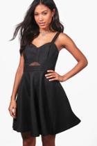 Boohoo Aisha Strappy Prom Dress Black