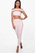 Boohoo Off Shoulder Crop & Trouser Co-ord