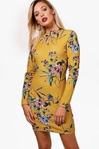 Boohoo Lia Oriental Detail Shift Dress