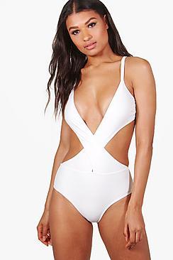 Boohoo Bali Plunge Wrap Swimsuit
