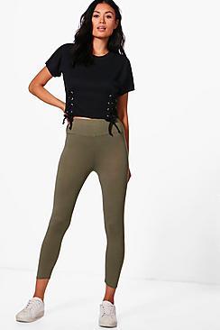 Boohoo Larah Cropped Basic High Waist Leggings
