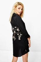 Boohoo Embroidered Back Shirt Dress