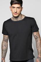 Boohoo Woven Jersey T Shirt Black