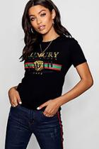 Boohoo Florence Sports Stripe Crew Neck T-shirt