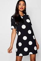 Boohoo Madison Large Polka Dot Shift Dress