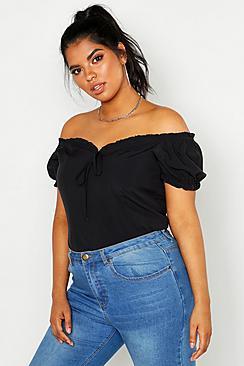Boohoo Plus Sweetheart Neckline Bardot Top