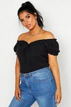 Boohoo Plus Sweetheart Neckline Bardot Top