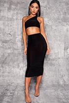 Boohoo High Waist Slinky Fitted Midaxi Skirt