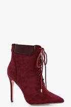 Boohoo Clara Lace Up Pointed Stiletto Hiker Boot