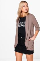 Boohoo Tilly Turn Up Cuff Shawl Collar Blazer Mocha